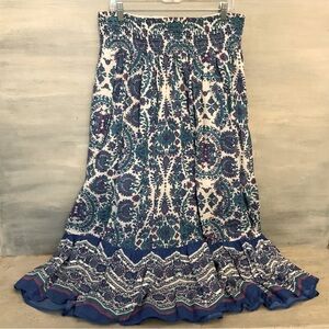 Lane Bryant Peasant Broom Skirt 14/16 Sheered Elastic Waist Good Condition